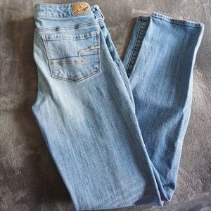medium wash skinny stretch jeans